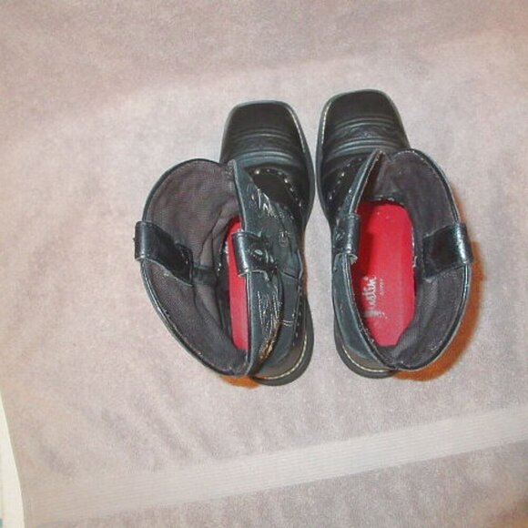 JUSTIN Gypsy MANDRA Leather BOOTS Size 10 CROSS Wings STUDS Western WORK Barn - Picture 7 of 10